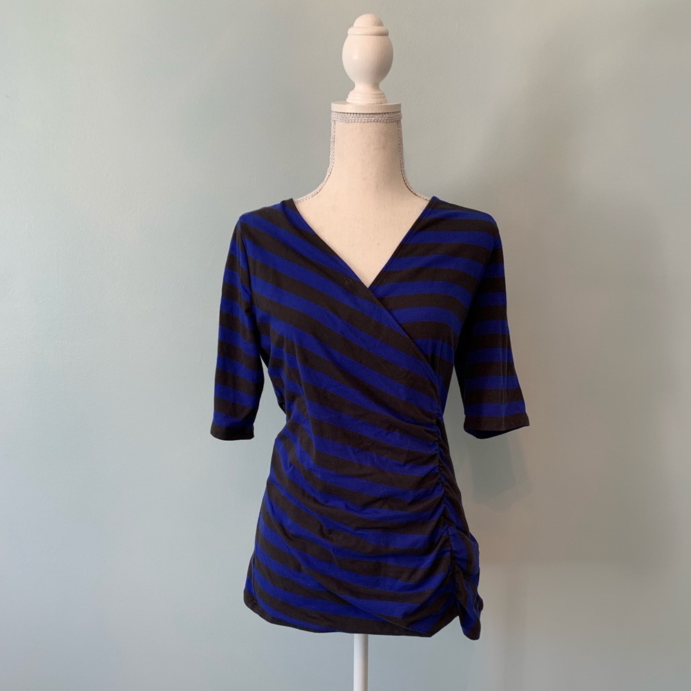 Blue and Black Wrap Shirt